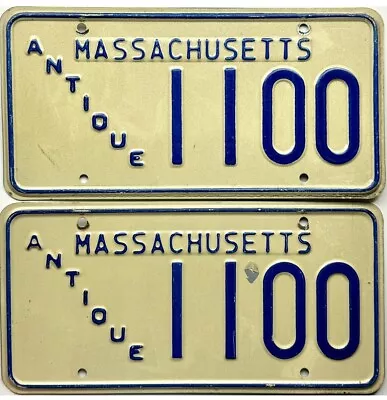 1967 Base Massachusetts ANTIQUE License Plate PAIR #1100 No Reserve • $39.99