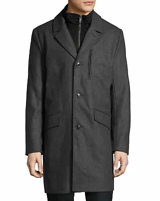 NWT Marc New York By Andrew Marc Hunt Notch Wool Coat W/ Bib Black Men's Sz M • $78.99