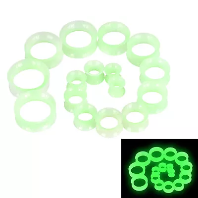 Pair Silicone Ear Stretching Gauge Glow In The Dark Flesh Tunnels Piercing Plugs • $5.99