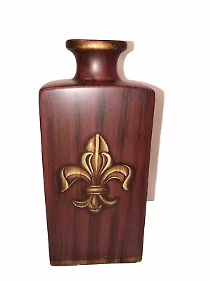 Brown Ceramic?/Porcelain? Vase Or Decorative Bottle W/Gold Fleur De Lis & Trim • $9.99