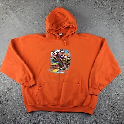 Bad New Racing Hoodie Mens 2XL Orange High Visibility Pullover Sweatshirt • $25