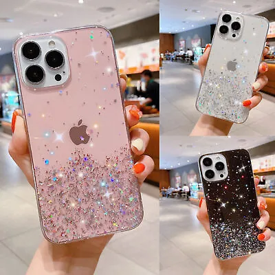 Glitter Shockproof Case For IPhone 15 14 13 12 11 Pro Max XR X SE 7 8 PLUS Cover • £3.49