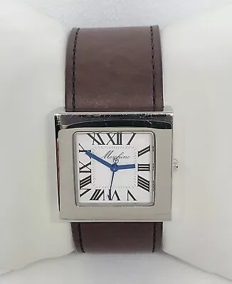 Ladies Moschino Time 4 Peace Square Brown Leather Band Analog Watch D8 • $99.99