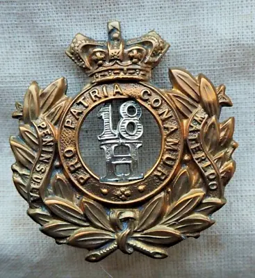 18th Hussars VICTORIAN 18th Hussars (Queen Mary's Own) Regiment Cap Badge • £50