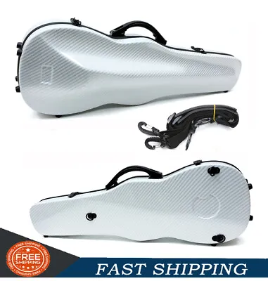 White Violin Case 4/4 Full Size Carbon Fiber Hard Violin Case Violin Backpack US • $129.99