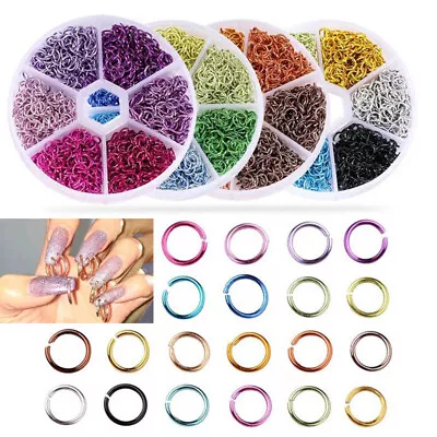 1080PCS 3D Metal Nail Art Decor Nail Dangle Ring Piercing Jewelry Manicure Tips↖ • $3.89