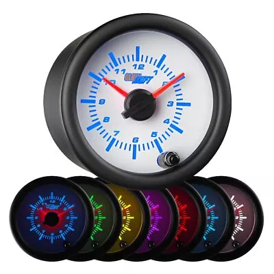 GlowShift White 7 Color Analog Clock Gauge 52mm • $74.99