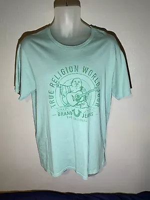 £9.50 • Buy Men’s True Religion Buddha Print Crewneck T-shirt Pre-loved Vgc
