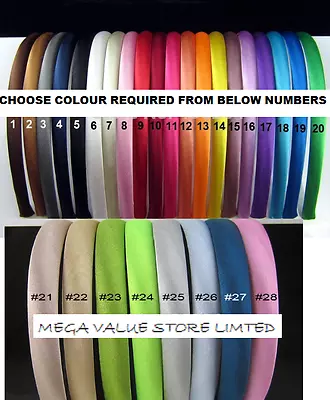 £1.69 • Buy SATIN COVERED HEADBANDS / Hair Band / ALICE BAND - 1cm Wide School, Weddings UK!