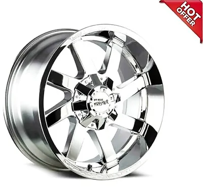 NEW 4ea 20x10 Off Road Monster Wheels M80 Chrome Rims 20  20inch (S5) • $1349