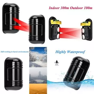 Yohii Dual Alarm Beam Sensor Indoor 300m Outdoor 100m Infrared Detector   • $53.47