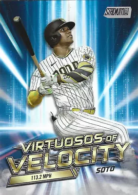 2023 Topps Stadium Club Juan Soto Virtuosos Of Velocity Insert Card #VV-8 • $1.25