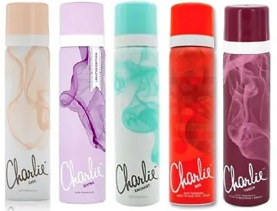 Charlie Womens Deodorant Body Spray Chic Divine Enchant Red Chant 75ml 5 Pack • £13.99
