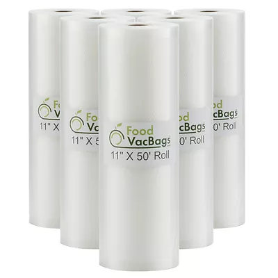 $60.99 • Buy 6 11x50 FoodVacBags Food Storage Vacuum Seal Rolls For FoodSaver Machines