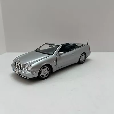 Mercedes CLK320 Silver Convertible Cabriolet Anson Diecast Car Model 1:18 1/18 • $50