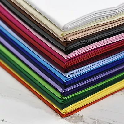 EXTRA WIDE 100% Cotton Sheeting Fabric Plain Solid Colours 30+ Colours • £6.49