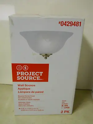 Project Source Wall Sconce Brushed Nickle Finish #0429481 Pack Of 2 Lighting • $33.71