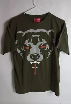 Mishka Big Bear Face Logo Graphic T-shirt Men Adult Medium Green Short Sleeve • $19.97