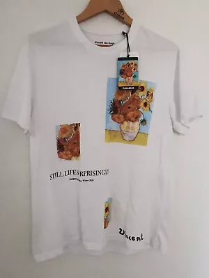 BNWT Pull & Bear X Van Gogh Sunflowers Print T-Shirt Size Medium * NEW * • £25