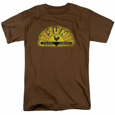 Sun Records Vintage Logo T Shirt Mens Licensed Rock Record Label Tee Coffee • $16.24