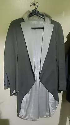 Tuxedo Frock Coat Shark Color Handmade Grey Jacket Size 40 Mourning Suits • $150