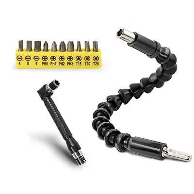 90 Degree Right Angle Driver 11.6 Inch Bendable & Flexible Screwdriver Extension • $14.24