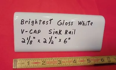 $9.44 • Buy 1 Pc.  Brightest Gloss White  V Cap; Ceramic Trim Tile; Counter Top Edging:  NEW