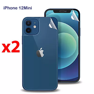$6.99 • Buy X2 Soft PET Film Screen Protector Guard For Apple IPhone 12 Mini Front And Back