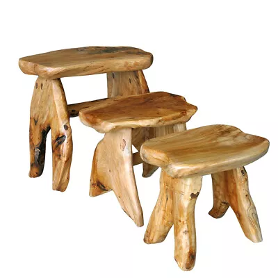 Natural Wood Bench Live Edge Stool Cedar Wood Side Table Plant Stand Nightstand • $89.24