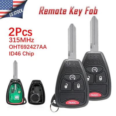 $14.89 • Buy 2 For 2010 - 2017 Jeep Patriot Wrangler Compass Smart Key Remote Fob OHT692713AA