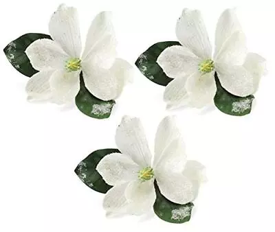 White Magnolia Floral Picks 3Pk; Artificial Greenery Flowers For Seasonal Decor • $16.99