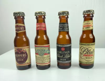 4 Bills Milwaukee Mini  Beer Bottles. Budweiser Ruppert Blatz Black Lablel • $60