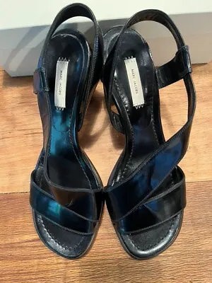 Marc Jacobs Gloss Black Shoes Sandals Size 7/40 Worn Once Excellent Condition • £75