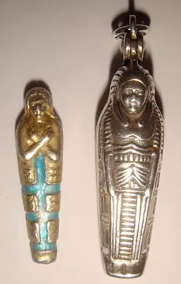 Lovely Vintage Silver Opening Egyptian Sarcophagus & Enamelled Mummy Charm • £79.99