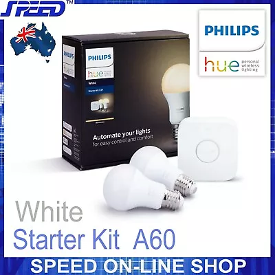 PHILIPS Hue – White - Starter Kit A60 - E27 - (Bridge Gen 3 + 2 Bulbs) • $89.50