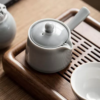 Japanese Ceramic Teapot Stovetop Tea Kettle Tea Maker Grey-QX • £19.88