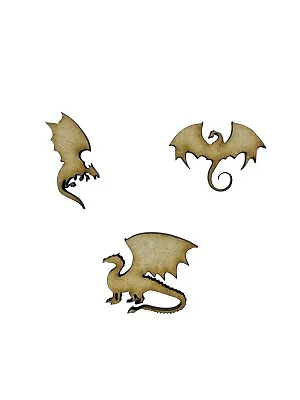 20x Dragons Mythical 3cm Wood Craft Embelishments Laser Cut Shape MDF  • £3.15