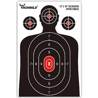 Shooting Range Silhouette Paper Target-12X18 For HandgunsRiflesAirgunsBB Guns • $11.99