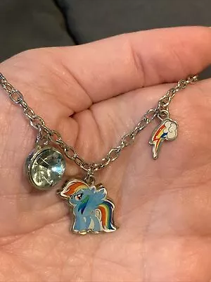 RAINBOW DASH Necklace My Little Pony Cartoon 18” Adjustable Silver Color Chain • $16.20