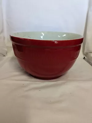 Vintage Hall Mixing Bowl Art Deco C1960s Ribs And Arches Red #269 Made In USA • $30