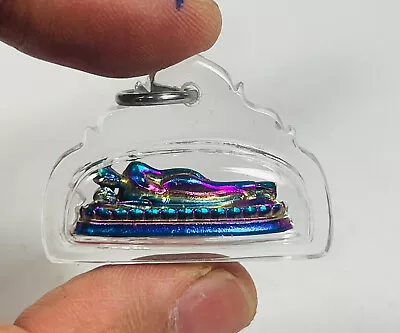 $34.99 • Buy Reclining Buddha Royal Rainbow Leklai Magic Talisman Protect Amulet Mini Pendant
