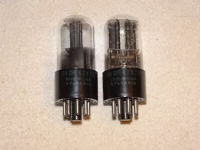 2-JAN-CHS-6SN7gt Sylvania Tubes*3-Hole BLK*VT-231*Very Strong Matched Pair*1952 • $375