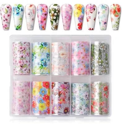 Makartt Nail Art Foil Transfer Stickers Nail Art Supplies Foil Transfers 10 Roll • $9