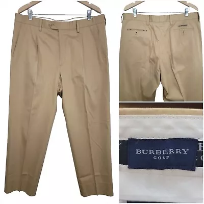 Burberry Dress Pants Mens 38x28.5 Beige Trouser Khaki Jeans Nova Check Golf • $58.27