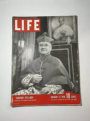 Life Magazines January 21 1946 Clergy Cardinal Spellman Butterfield CIO Showdown • $9.95