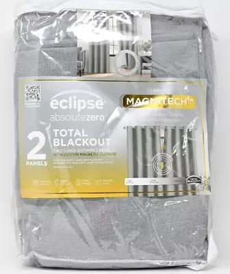 Eclipse Absolute Zero 100% Blackout 2 Grommet Panels 84   Oscar Gray • $34.95