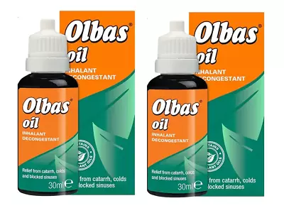 2 X  Olbas Oil Inhalant Decongestant |  Relief From Blocked Sinuses | 30ml Each • £14.95