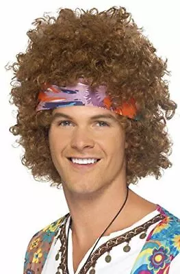 £16.35 • Buy Adult 1960s Hippie Afro Wig, Headscarf, Necklace Festival Fancy Dress Party Kit
