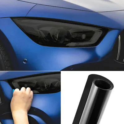 Matte Black Car Sticker Headlight Fog Led Lamp Tail Light Wrap Film Accessories • $8.78