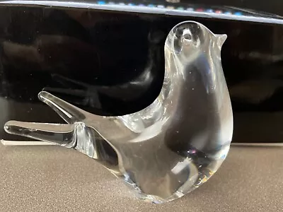 Vtg Marcolin Art Lead Clear Crystal Hand Made In Sweden Bird Figurin Paperweight • $42